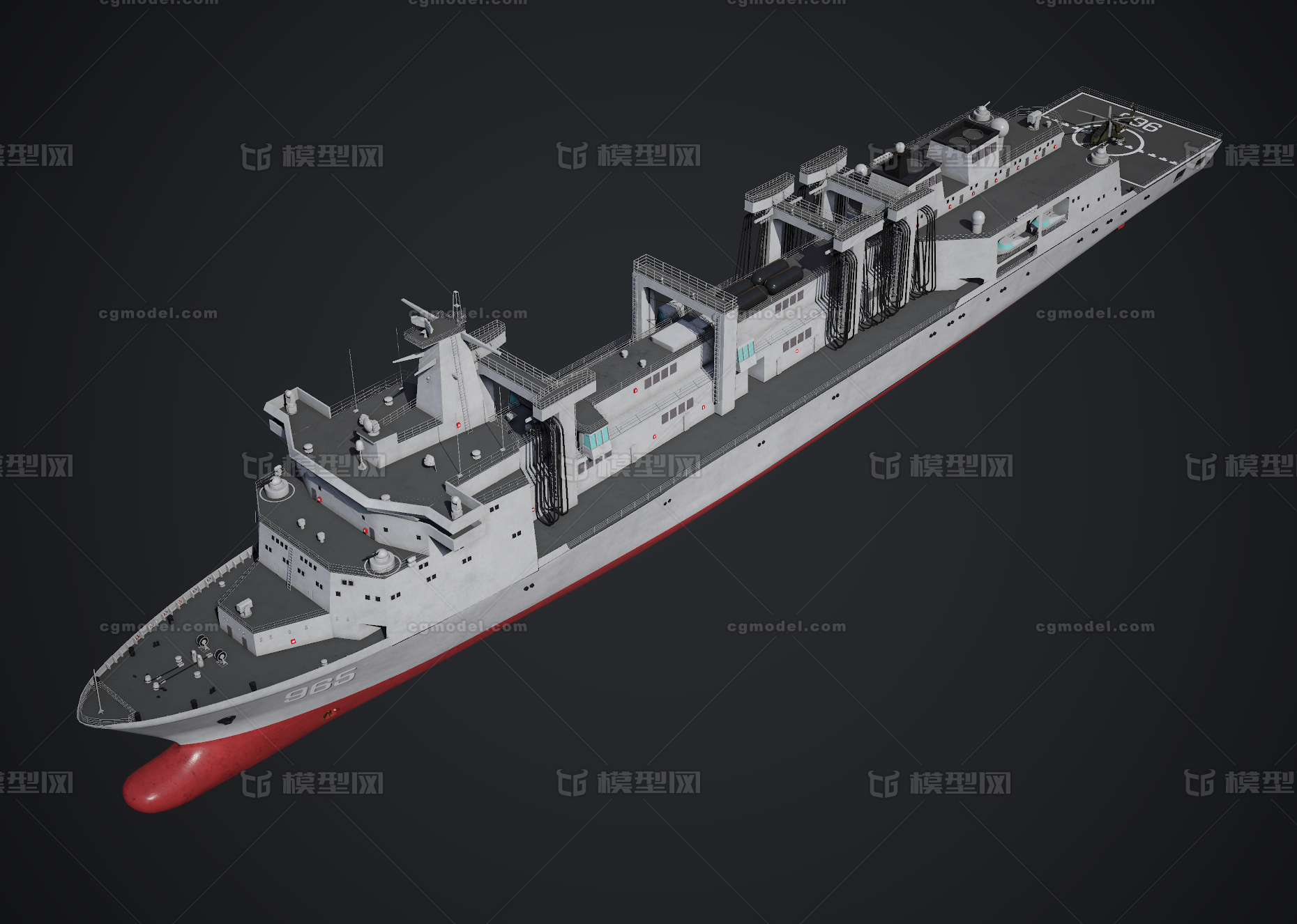 PBR 中国战舰模型-军舰模型库-FBX(.fbx)模型下载-cg模型网