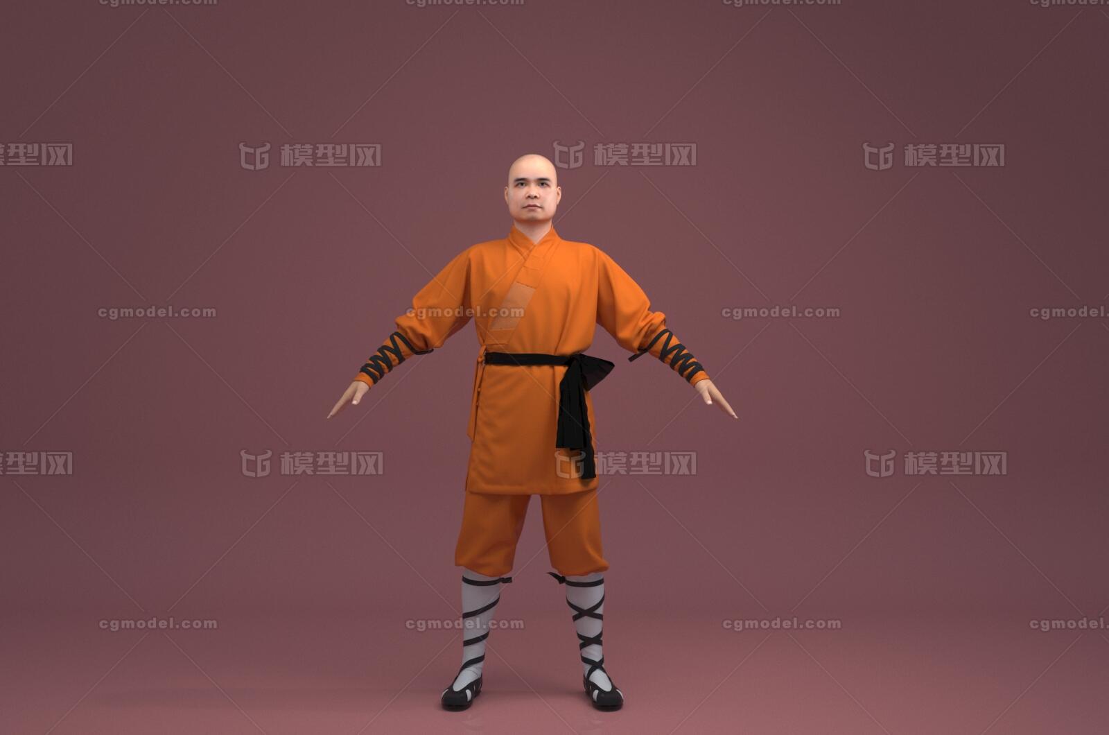 少林武僧和尚模型-男人模型库-3ds Max(.max)模型下载-cg模型网