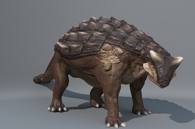 (有动画)写实甲龙 两只甲龙模型-恐龙模型库-Maya(.ma/.mb)模型下载-cg模型网