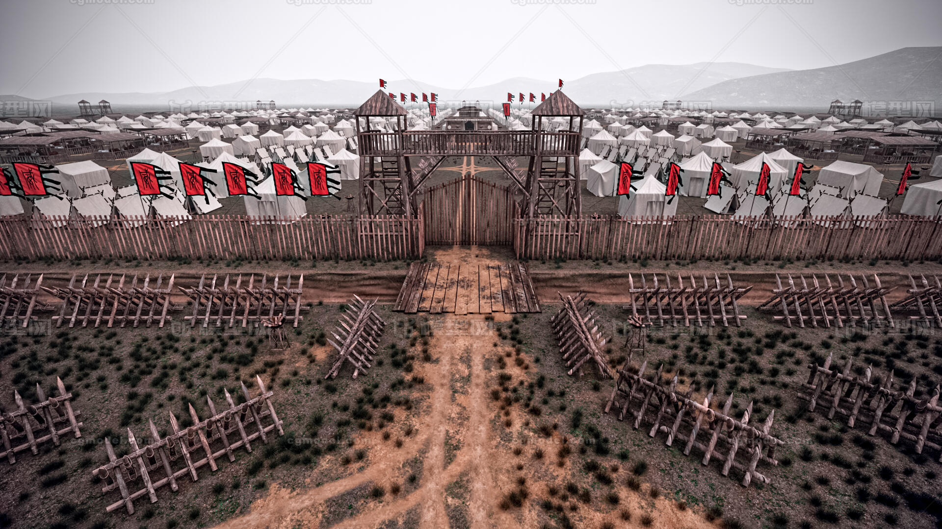 古代战争 战场模型-古代场景模型库-3ds Max(.max)模型下载-cg模型网