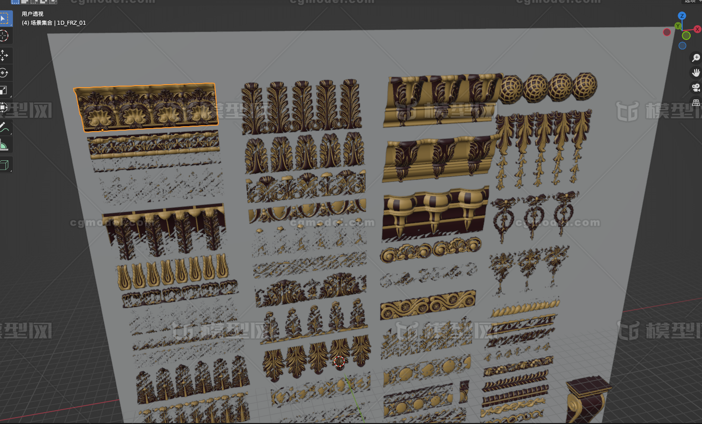 装饰 饰带模型-场景部件模型库-FBX(.fbx)模型下载-cg模型网