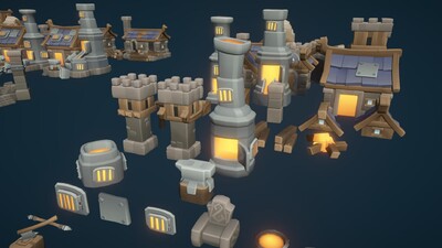 风格化场景建筑模型-古代场景模型库-FBX(.fbx)模型下载-cg模型网