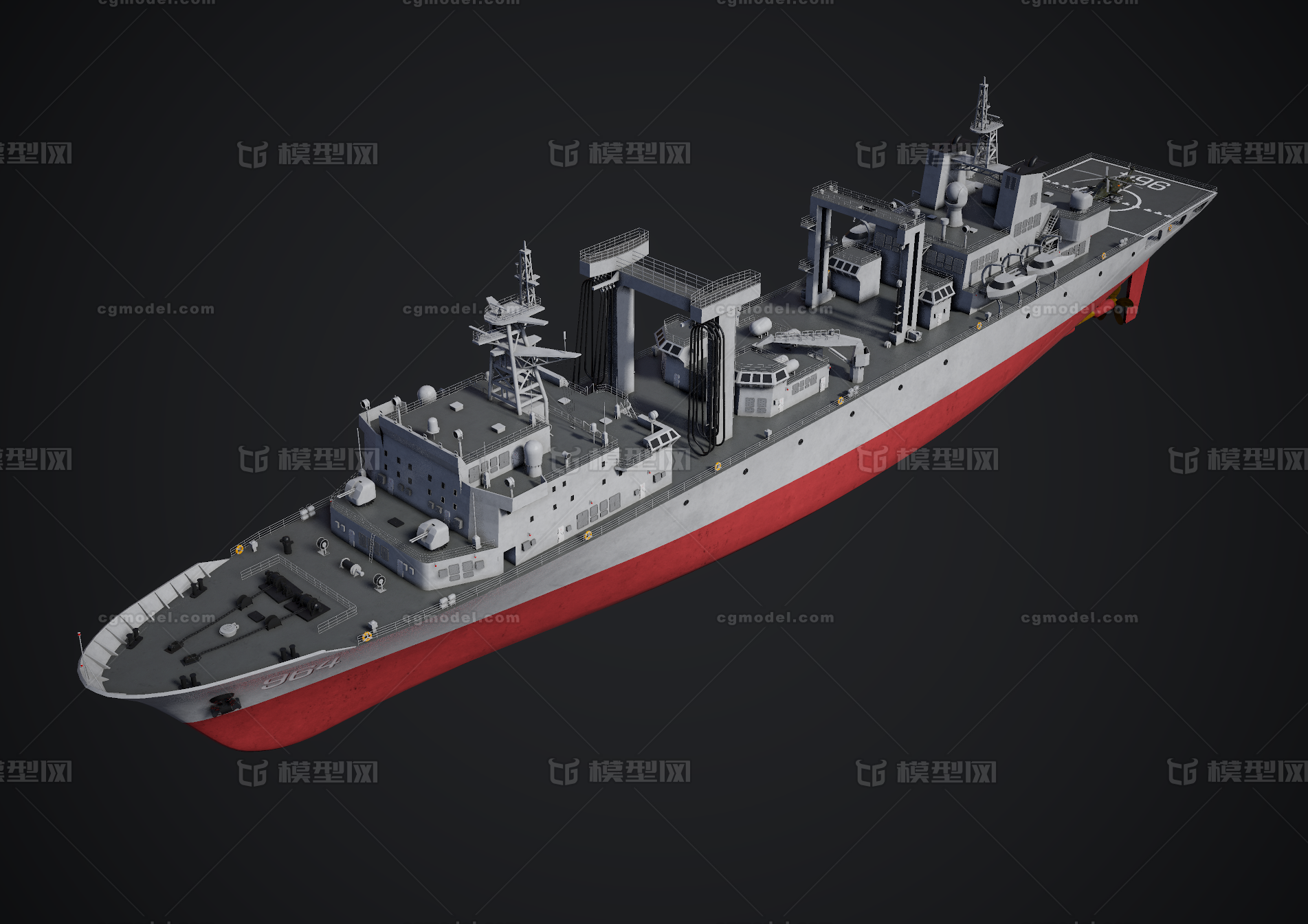 PBR 中国战舰模型-军舰模型库-FBX(.fbx)模型下载-cg模型网