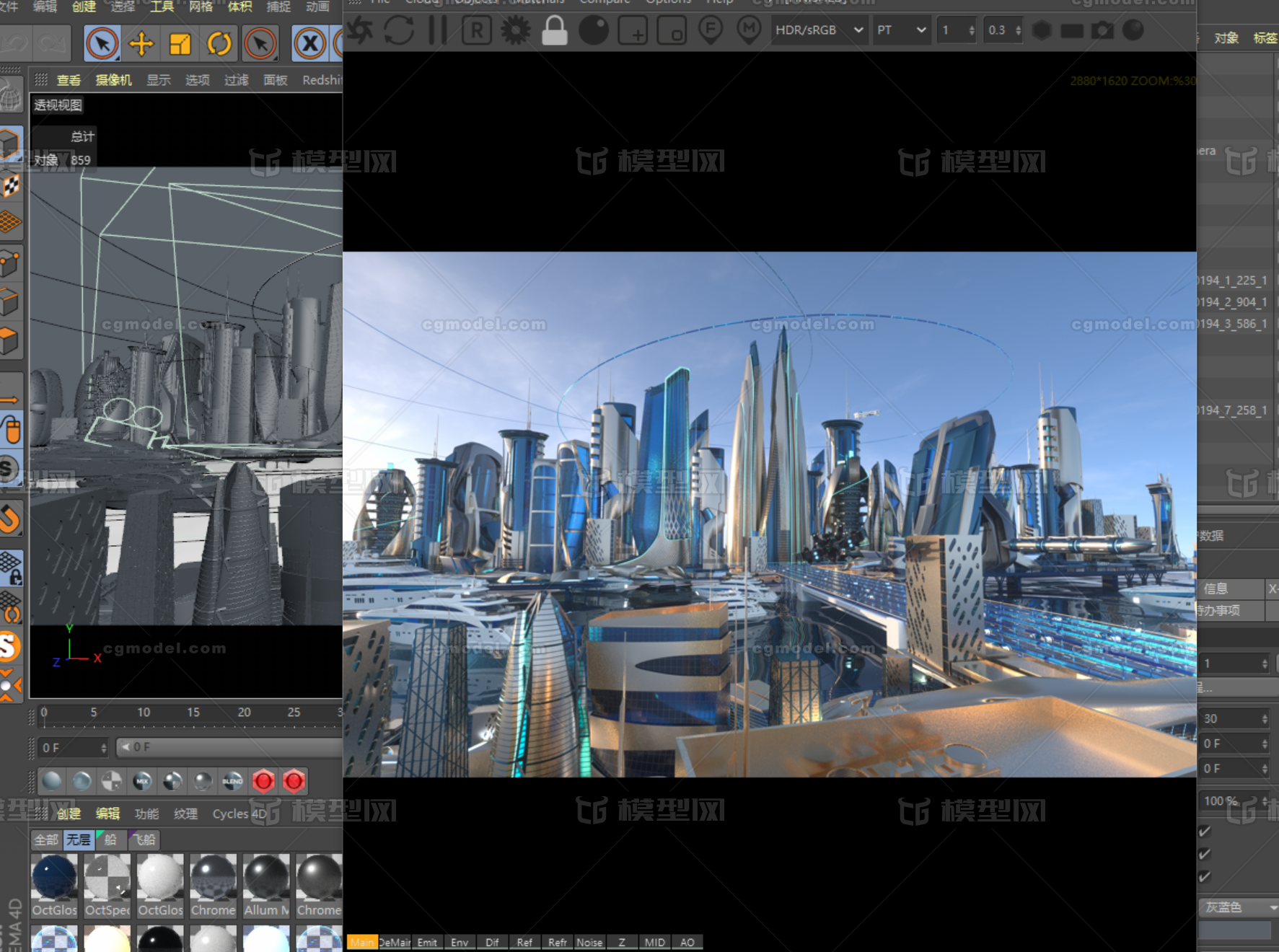 C4D 高端科技城市模型-科幻场景模型库-Cinema 4D(.c4d)模型下载-cg模型网