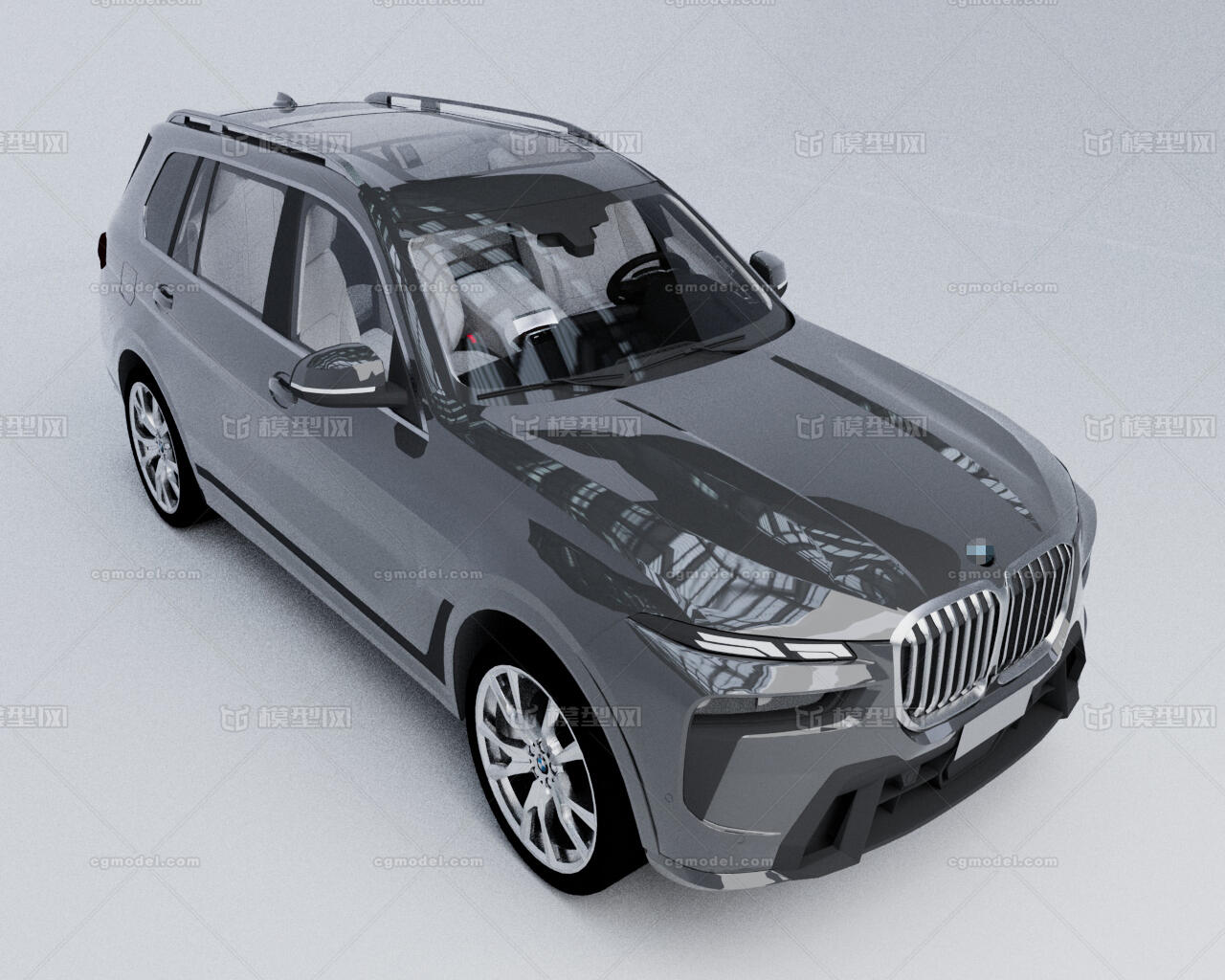 2023款德系X7轿车汽车SUV 可开门模型-轿车模型库-Maya(.ma/.mb)模型下载-cg模型网