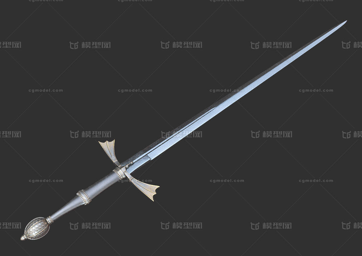屠龙剑欧洲剑pbr材质次世代冷兵器古代武器龙之剑模型 冷兵器模型库 Fbx Fbx 模型下载 Cg模型网