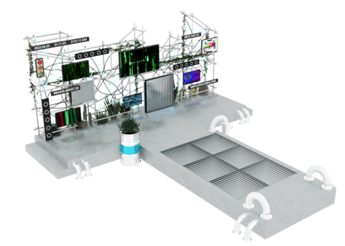 美陈舞台 朋克 金属 互动 深渊灯 圣诞 春节 活动 机械
