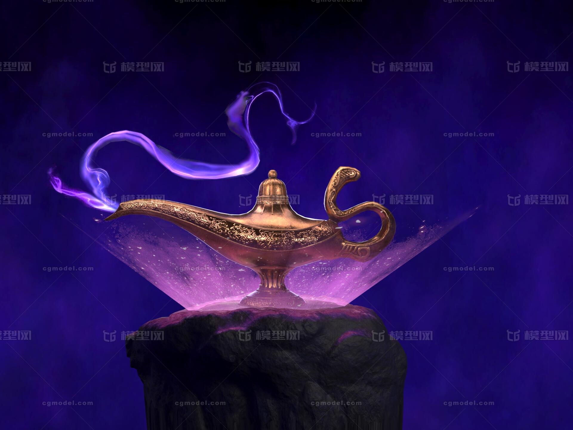 阿拉丁神灯 灯具模型-神话雕塑模型库-3ds Max(.max)模型下载-cg模型网
