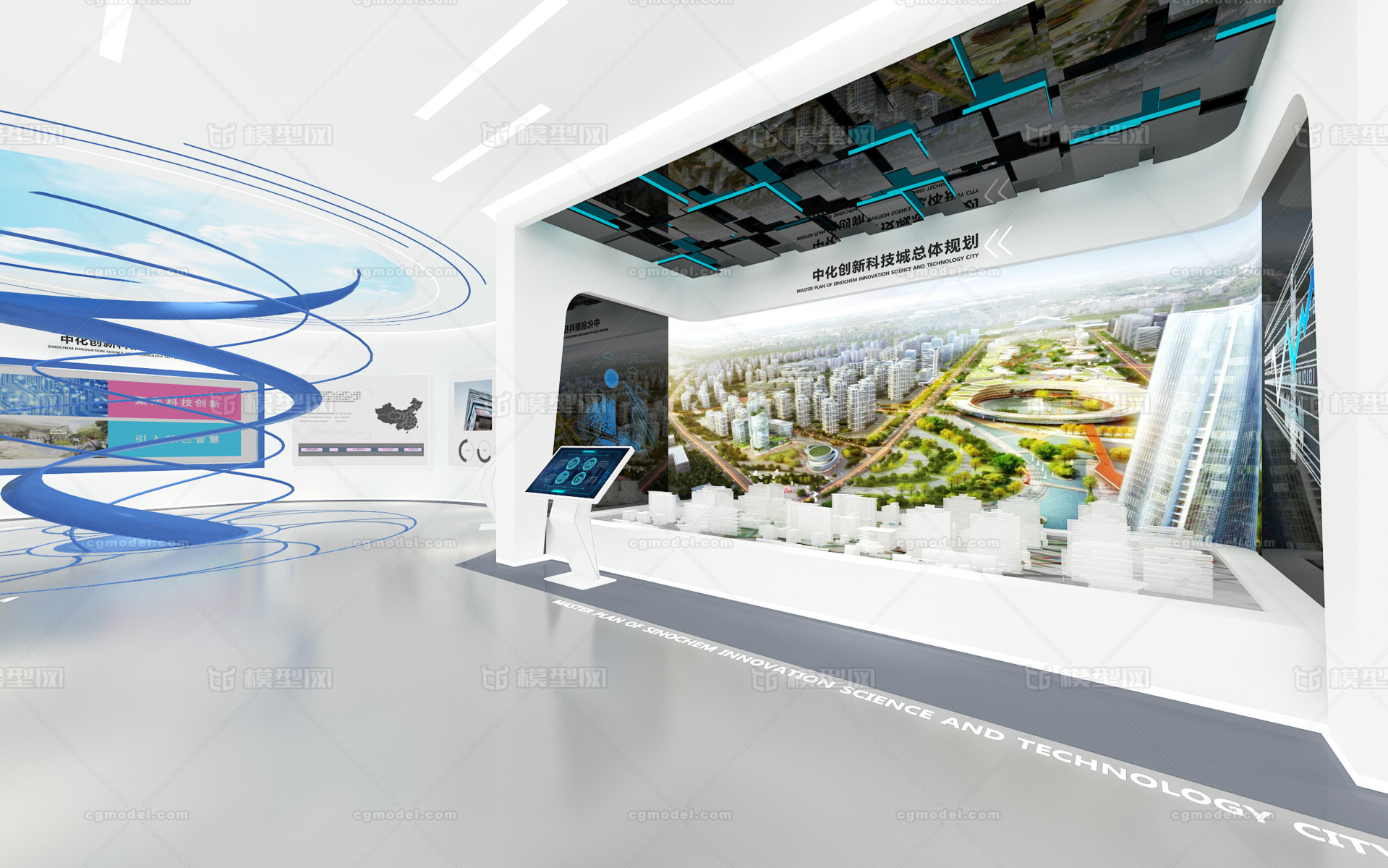 现代城市规划展厅 城市建设规划馆模型-城市规划展厅模型库-3ds Max(.max)模型下载-cg模型网