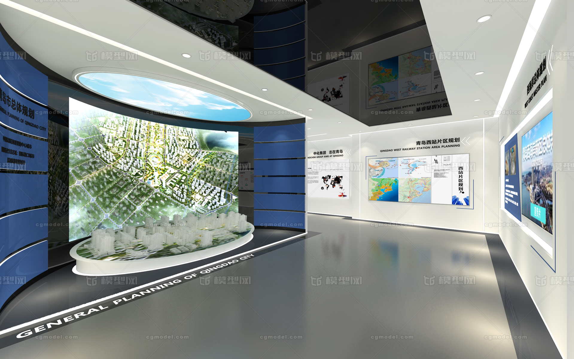 现代城市规划展厅 城市建设规划馆模型-城市规划展厅模型库-3ds Max(.max)模型下载-cg模型网