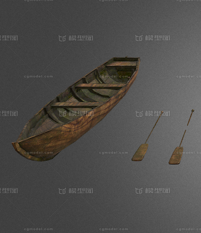 小木船 小船模型-古代船/仿古船模型库-FBX(.fbx)模型下载-cg模型网