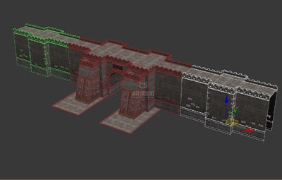 古代城门 城墙模型-古代场景模型库-3ds Max(.max)模型下载-cg模型网