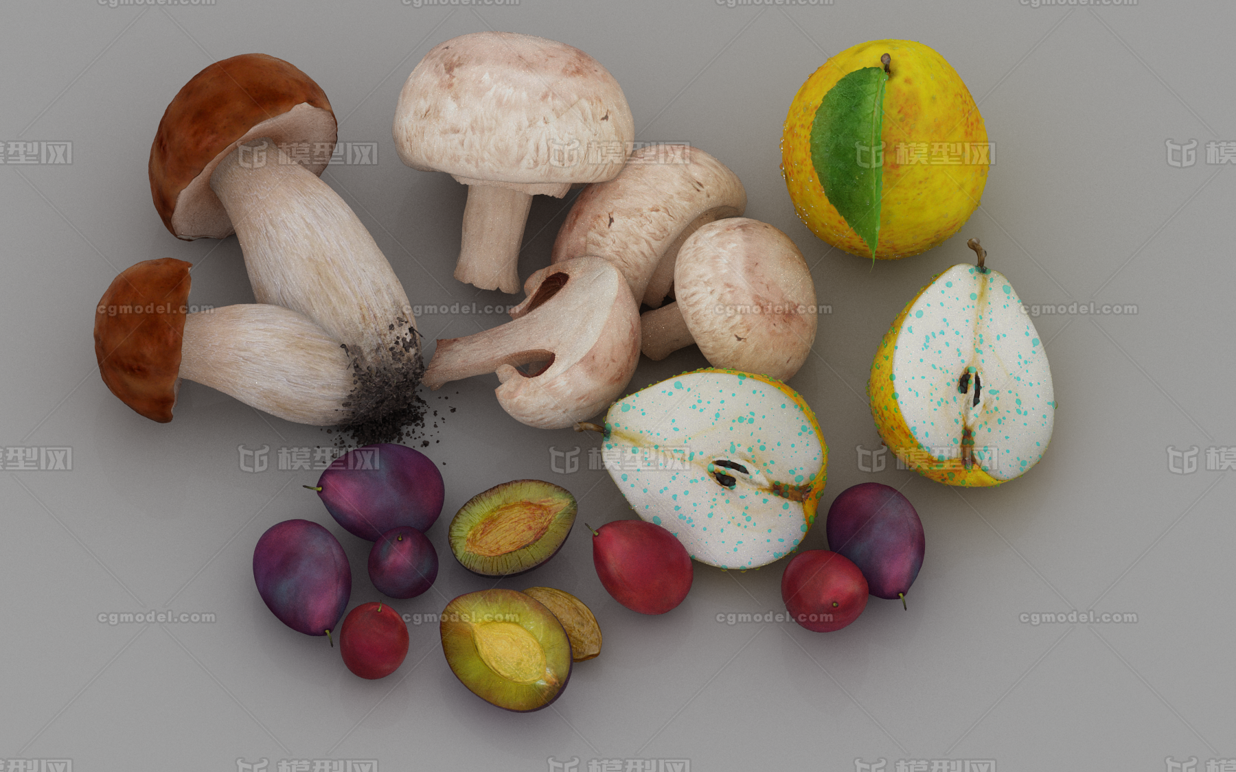 水果 蔬菜模型-生鲜果蔬模型库-3ds Max(.max)模型下载-cg模型网