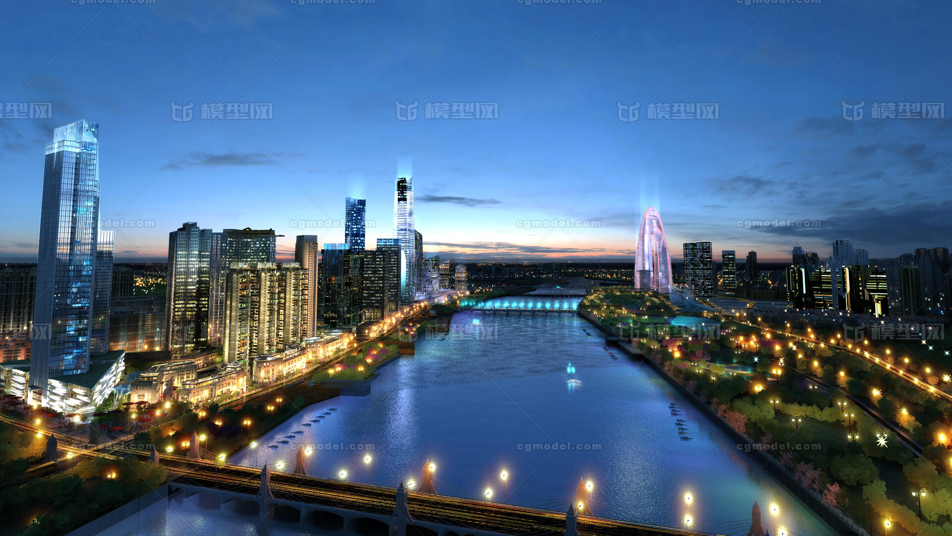 北京副中心 通州商务CBD模型-商业办公模型库-3ds Max(.max)模型下载-cg模型网