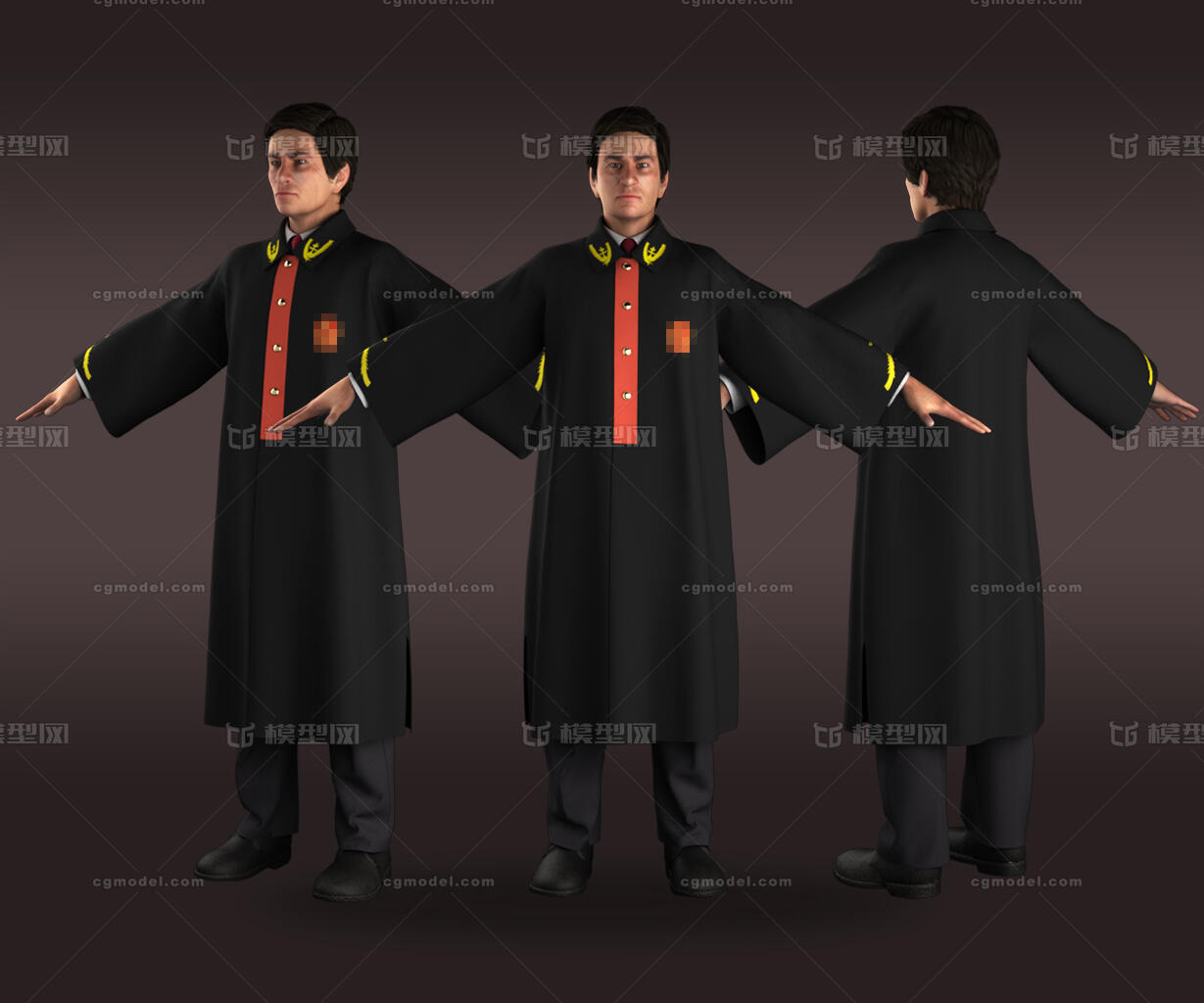 法官 法袍模型-男人模型库-Maya(.ma/.mb)模型下载-cg模型网