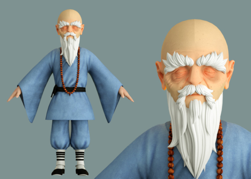 卡通和尚 老和尚 方丈 大师 师傅 出家人