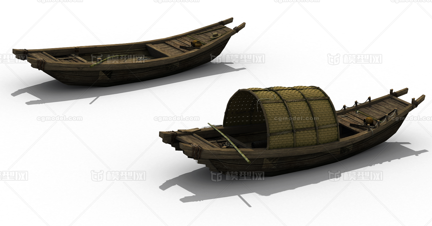 三渲二 木船模型-古代船/仿古船模型库-3ds Max(.max)模型下载-cg模型网