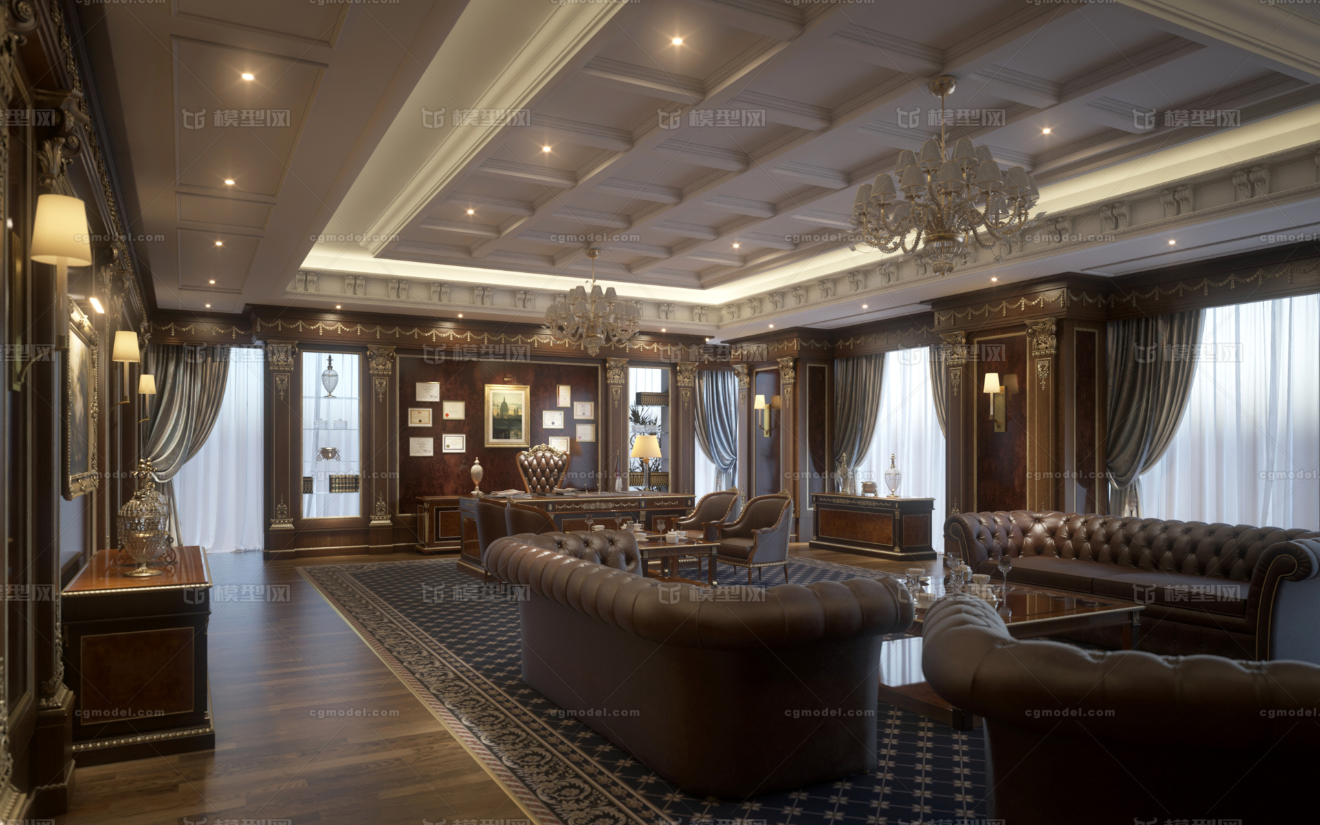 皇室行政办公室 宫殿内部的模型-现代场景模型库-3ds Max(.max)模型下载-cg模型网