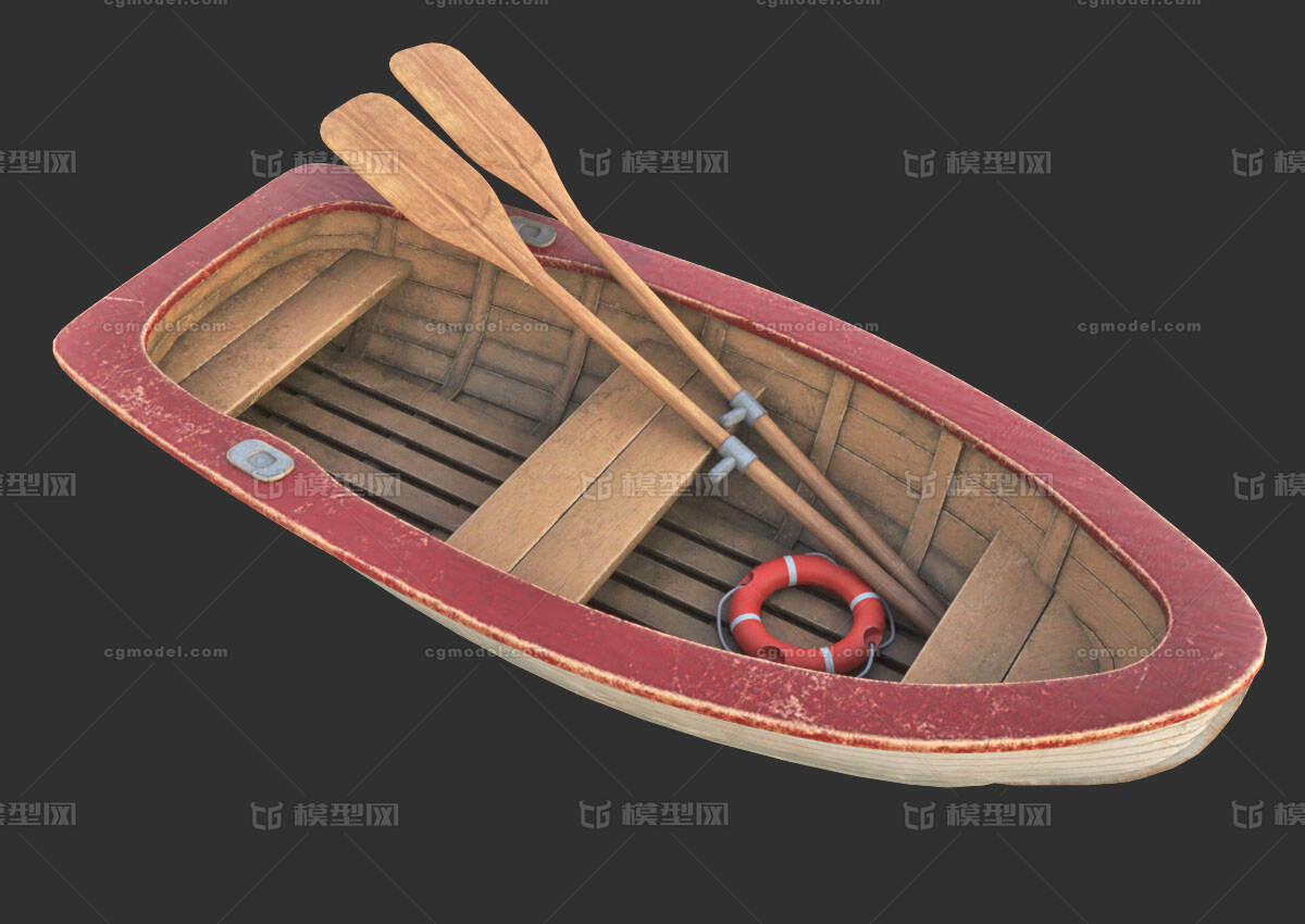 木船 小船 木制小舟 救生艇 救生船 小木船 小渔船 木头小模型-古代船/仿古船模型库-其他模型下载-cg模型网