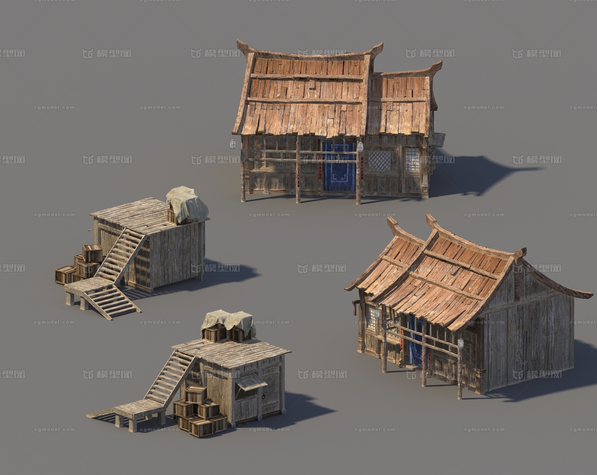 木房子 木屋模型-历史建筑模型库-3ds Max(.max)模型下载-cg模型网