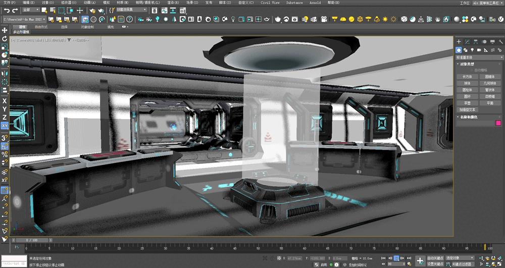 科幻室内(动画) 自动门模型-科幻场景模型库-Cinema 4D(.c4d)模型下载-cg模型网