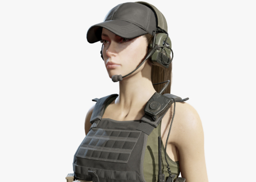 女士兵(骨骼绑定)女军人 军少女 军队 军事力量 人物 人类 女孩 女人