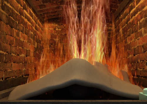 推进焚化炉进行遗体火化