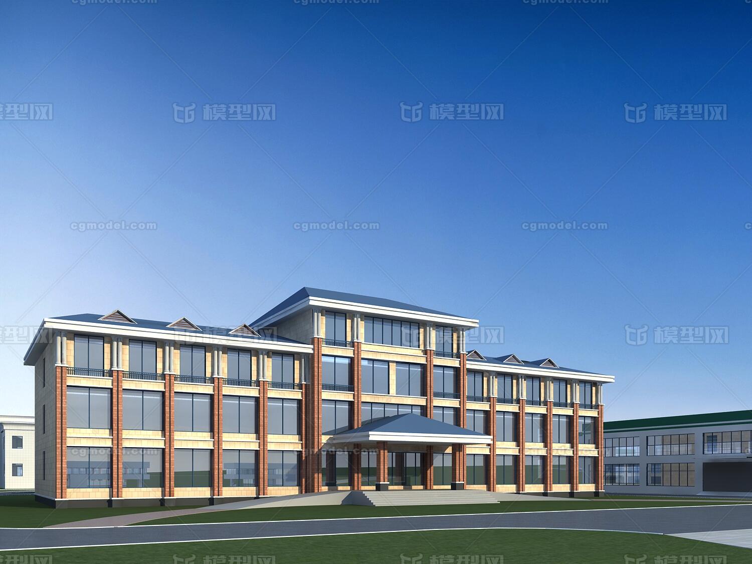 厂区 办公楼 工业园 门房模型-商业办公模型库-3ds Max(.max)模型下载-cg模型网