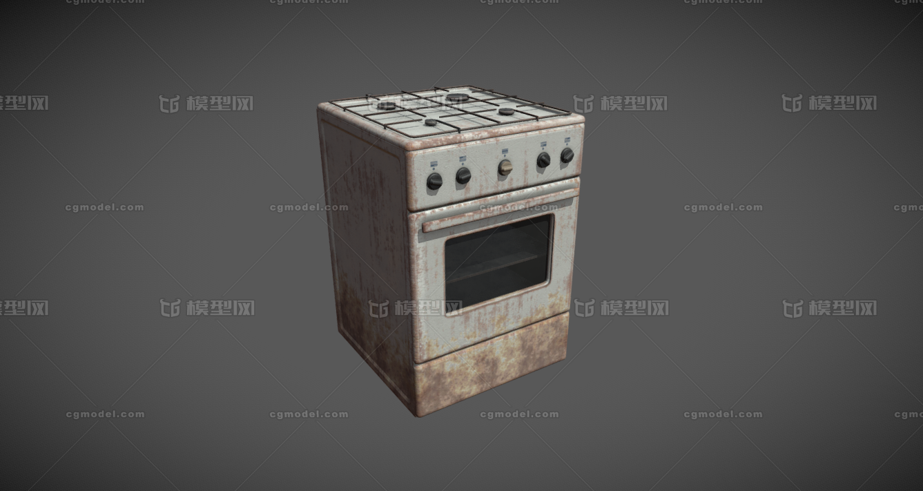 煤气灶 西方灶台模型-厨卫电器模型库-FBX(.fbx)模型下载-cg模型网
