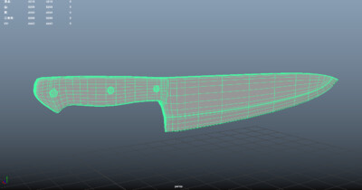 (免费素材)一把简单的厨刀模型-冷兵器模型库-Maya(.ma/.mb)模型下载-cg模型网