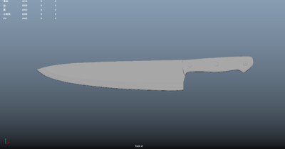 (免费素材)一把简单的厨刀模型-冷兵器模型库-Maya(.ma/.mb)模型下载-cg模型网