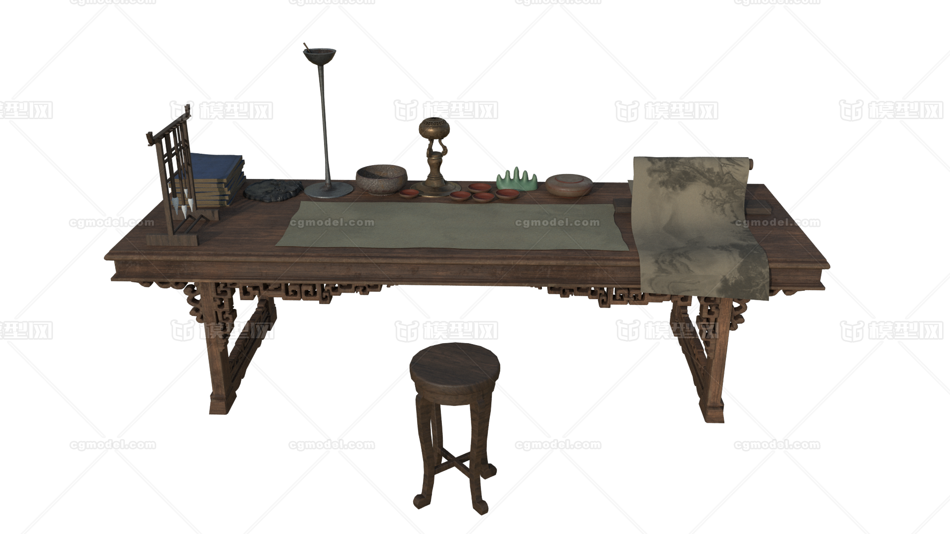 桌子 书桌模型-桌椅模型库-FBX(.fbx)模型下载-cg模型网