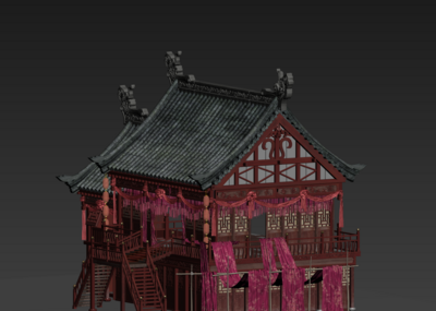 三渲二 建筑模型-古代场景模型库-3ds Max(.max)模型下载-cg模型网