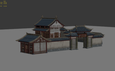 三渲二 建筑模型-古代场景模型库-3ds Max(.max)模型下载-cg模型网