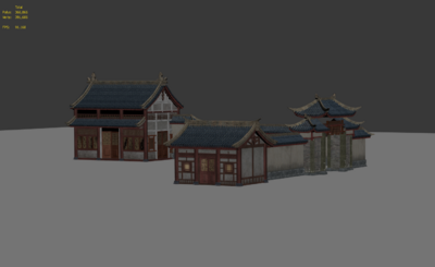 三渲二 建筑模型-古代场景模型库-3ds Max(.max)模型下载-cg模型网