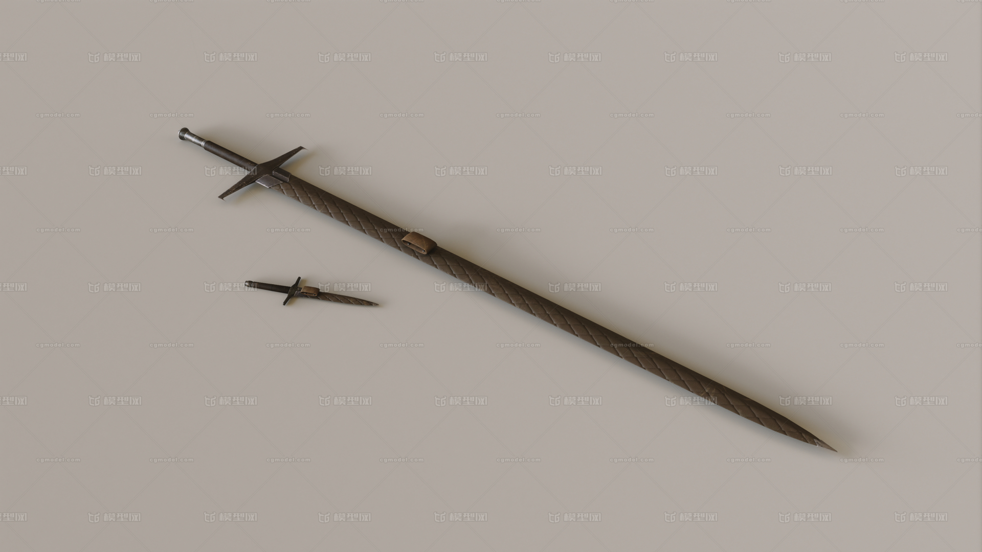 苏格兰笼手阔剑 古董剑模型-文物器皿模型库-Blender(.blend)模型下载-cg模型网