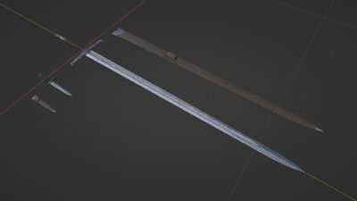 苏格兰笼手阔剑 古董剑模型-文物器皿模型库-Blender(.blend)模型下载-cg模型网
