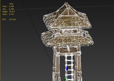 哨塔 木质哨塔模型-场景部件模型库-3ds Max(.max)模型下载-cg模型网