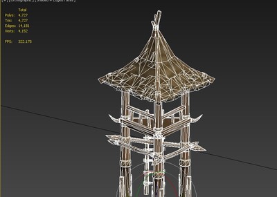 哨塔 木质哨塔模型-场景部件模型库-3ds Max(.max)模型下载-cg模型网
