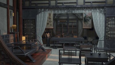 古代院子内外整套完整版（古风 次时代模型-古代场景模型库-Cinema 4D(.c4d)模型下载-cg模型网