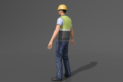 写实工人 工作服模型 男人模型库 3ds Maxmax模型下载 Cg模型网 
