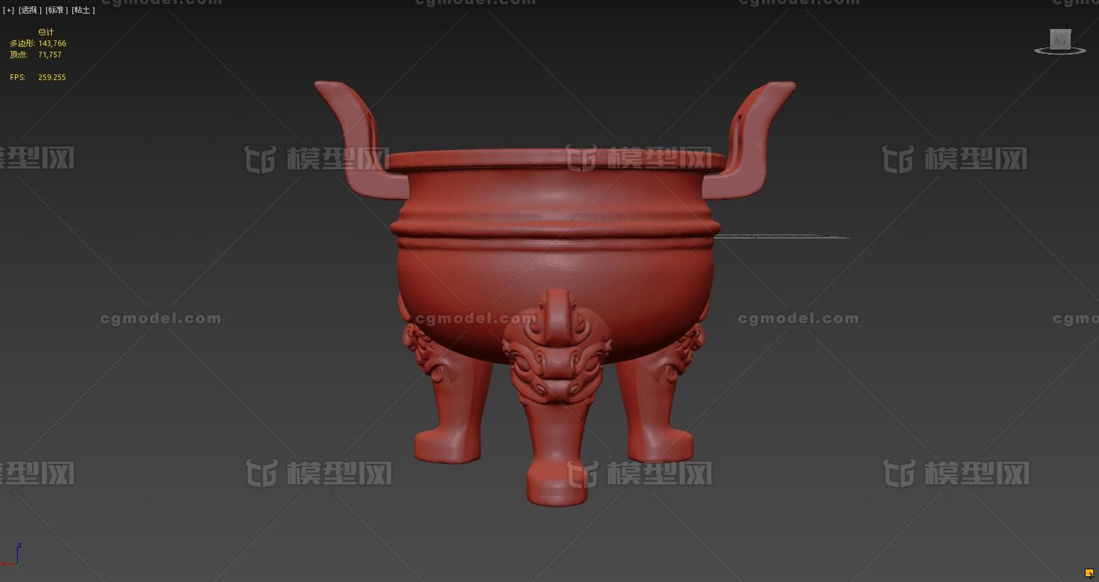 铸客大鼎 大鼎模型-文物器皿模型库-3ds Max(.max)模型下载-cg模型网