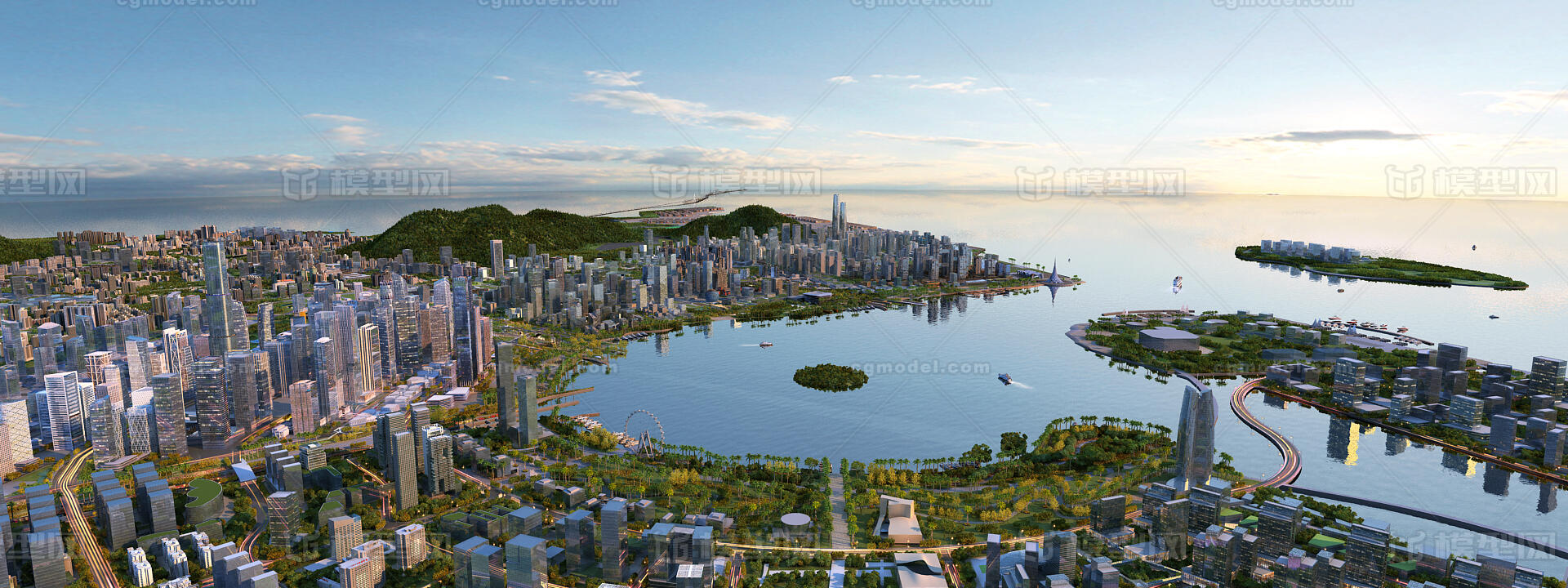 深圳前海湾 场景规划模型-现代场景模型库-3ds Max(.max)模型下载-cg模型网