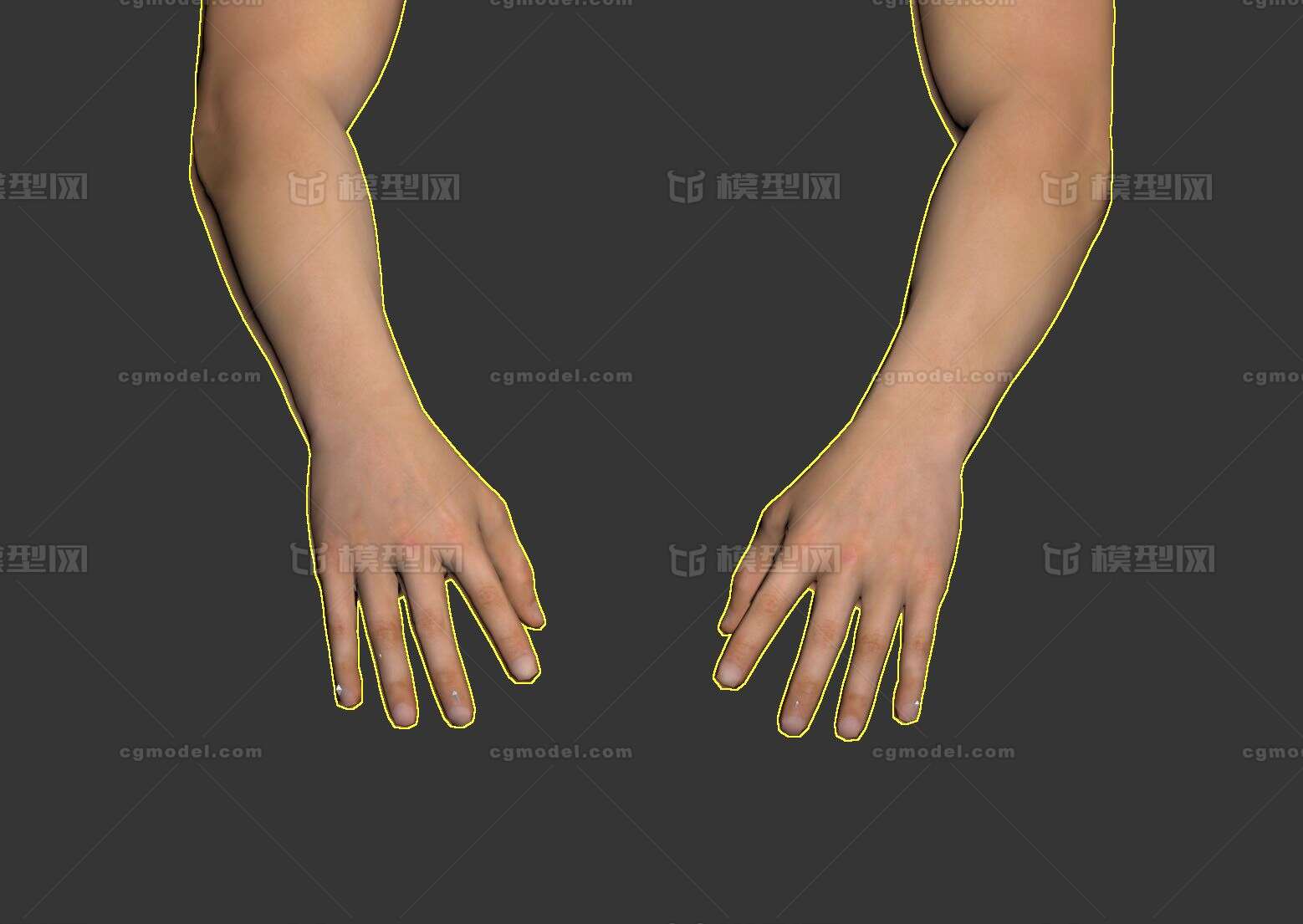 AR胳膊手模型 低模男人手模型-人体器官模型库-3ds Max(.max)模型下载-cg模型网