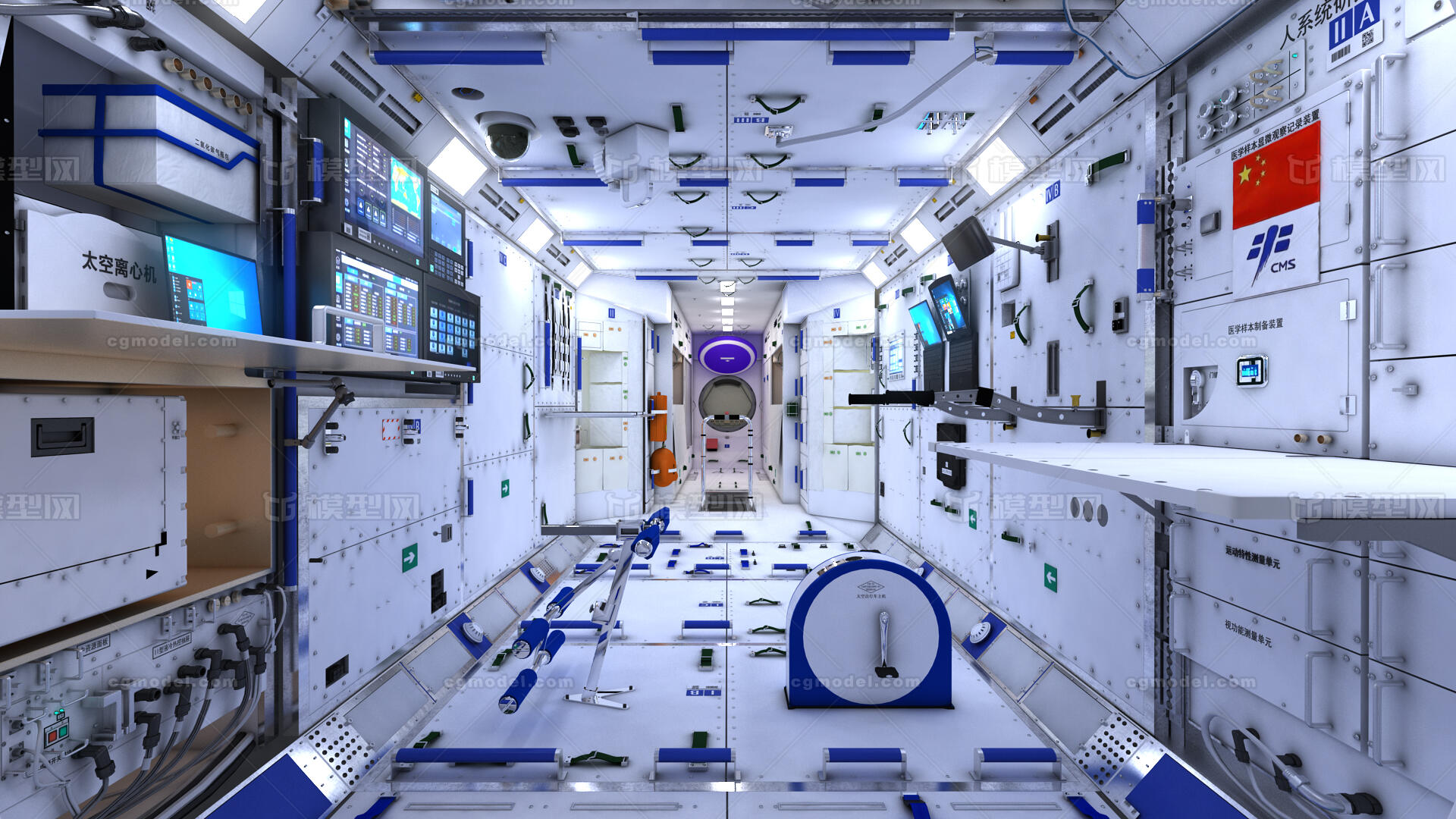 天和号核心舱 内部结构模型-宇宙飞船模型库-FBX(.fbx)模型下载-cg模型网
