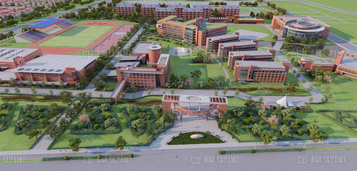 中学 一中模型-现代场景模型库-3ds Max(.max)模型下载-cg模型网