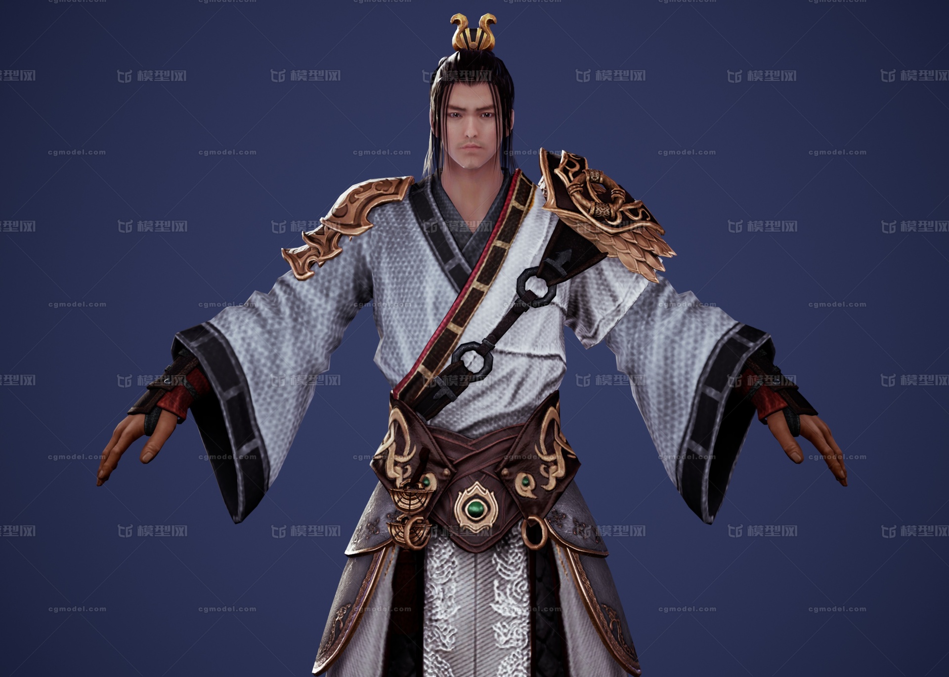 次世代古风武侠仙侠士将领 江湖武林剑客模型-男人模型库-3ds Max(.max)模型下载-cg模型网