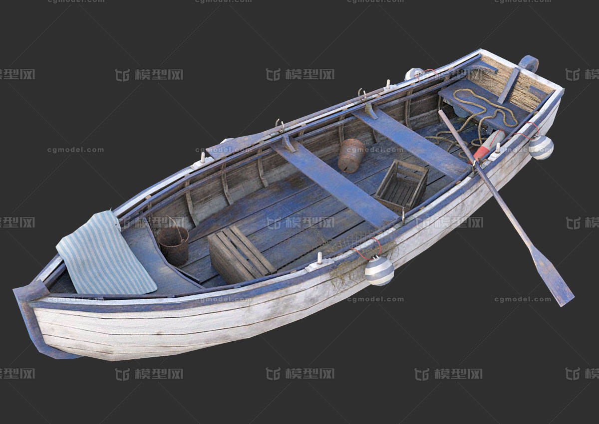 小木船 小船模型-古代船/仿古船模型库-FBX(.fbx)模型下载-cg模型网