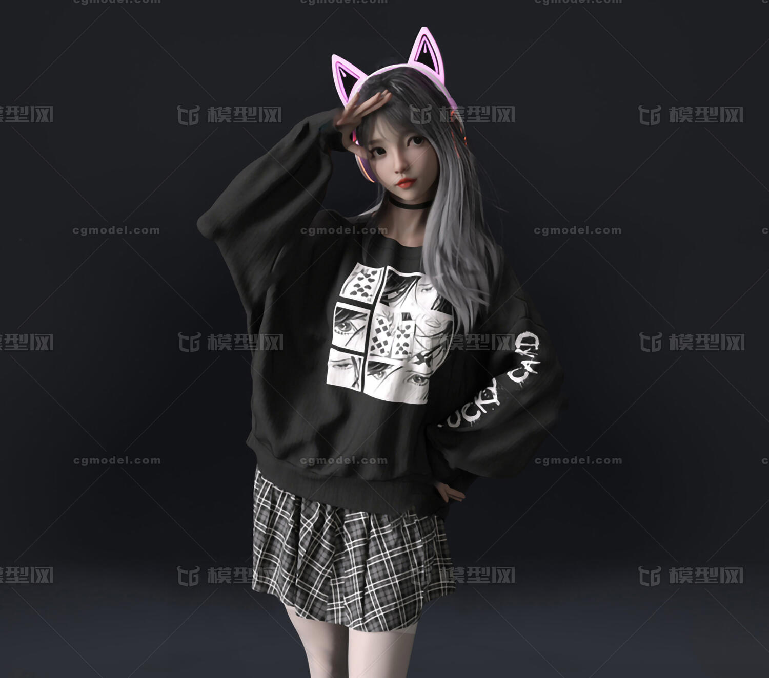 女人 少女模型-女人模型库-3ds Max(.max)模型下载-cg模型网