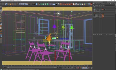 餐厅 厨房模型-厨房模型库-Cinema 4D(.c4d)模型下载-cg模型网